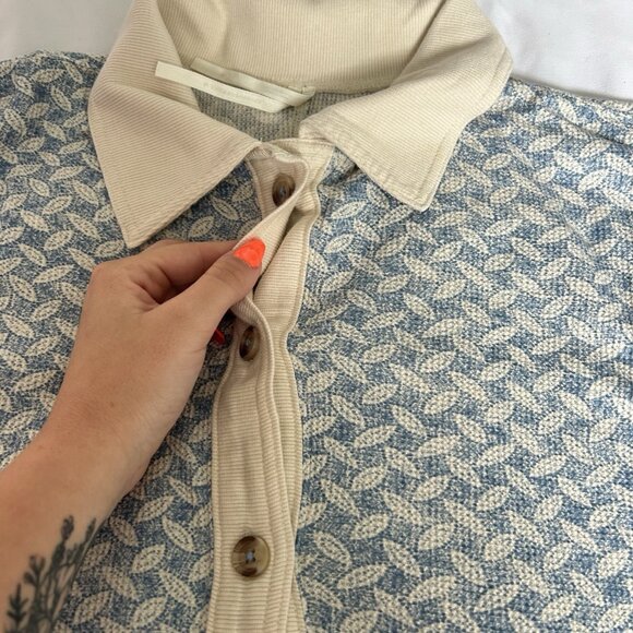 By Anthropologie Womens Medium Waffle Cocoon Romper Oversized Long Sleeve Ribbed - Picture 2 of 10